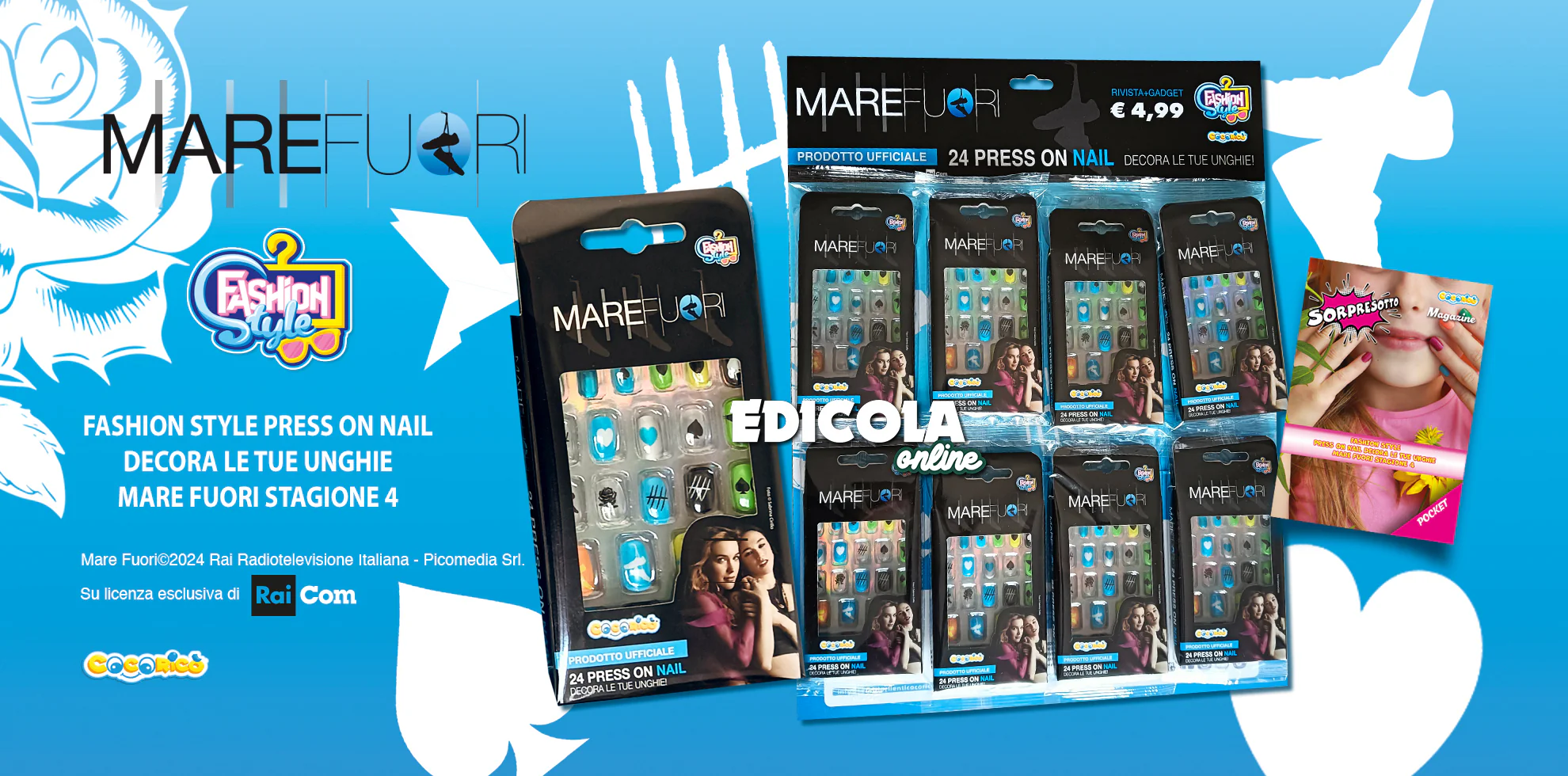 Set Unghie Finte Nail Art Adesive Mare Fuori Stagione 4 Look alla Moda - Image 4