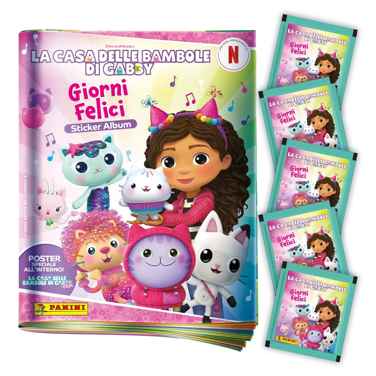 Set Album e/o Bustine di figurine LA CASA DELLE BAMBOLE DI GABBY Giorni Felici Sticker Album (Panini 2025)