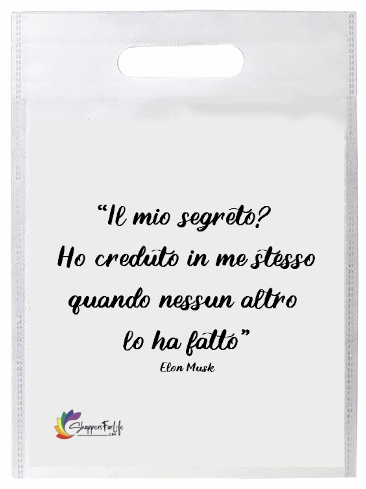 Buste Shopper Bianco con Frasi Celebri in TNT manico - Image 10