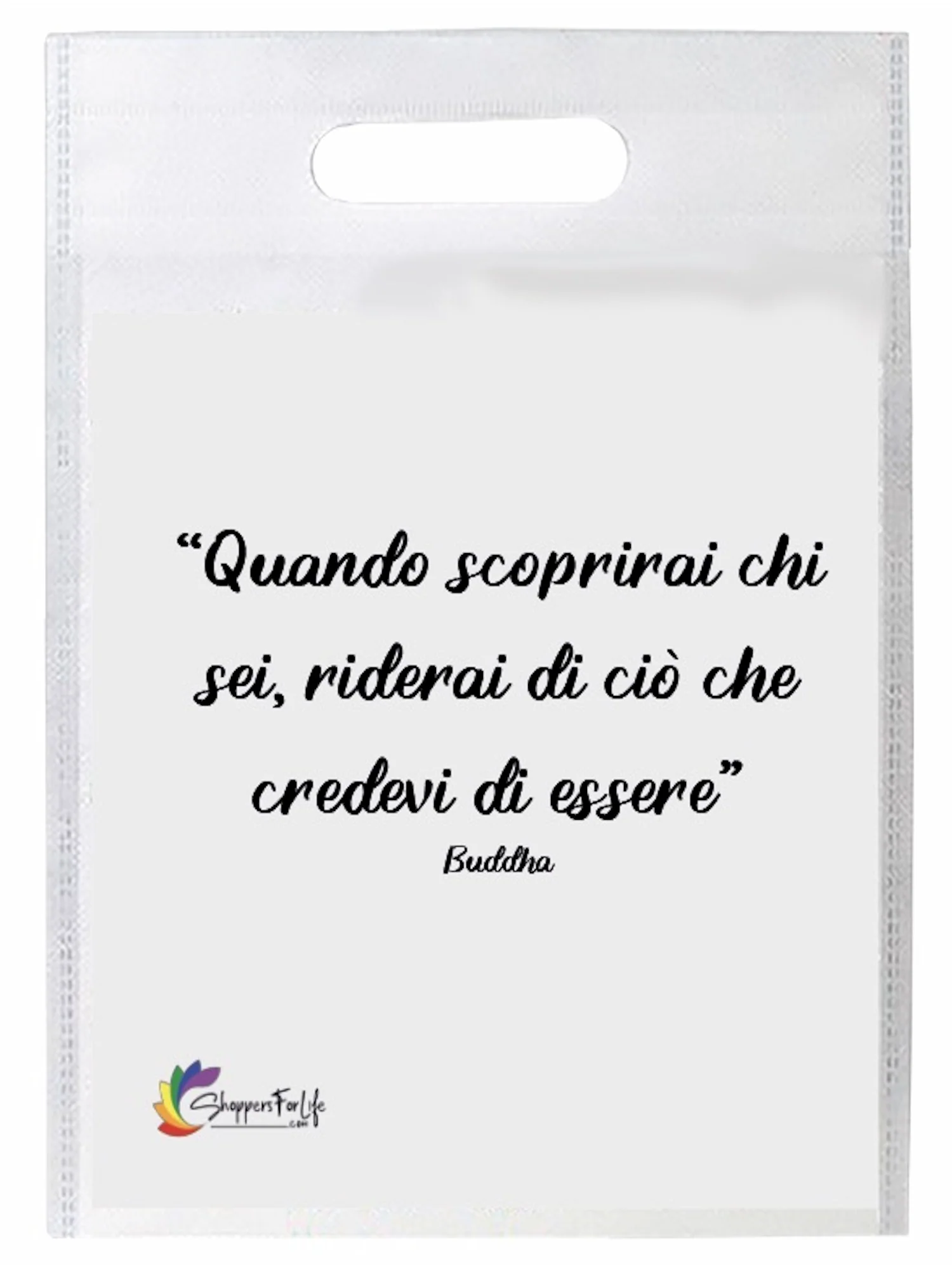 Buste Shopper Bianco con Frasi Celebri in TNT manico - Image 11