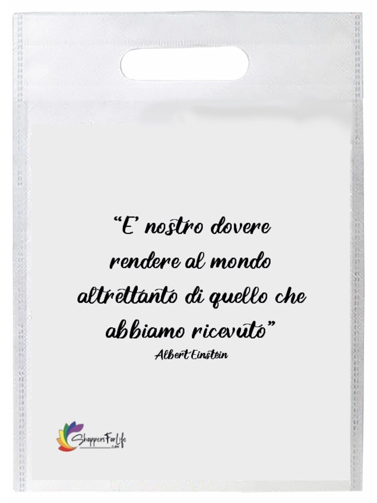 Buste Shopper Bianco con Frasi Celebri in TNT manico - Image 2