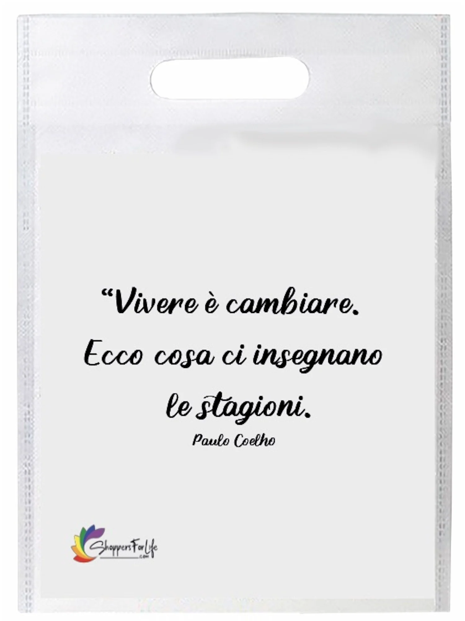 Buste Shopper Bianco con Frasi Celebri in TNT manico - Image 3