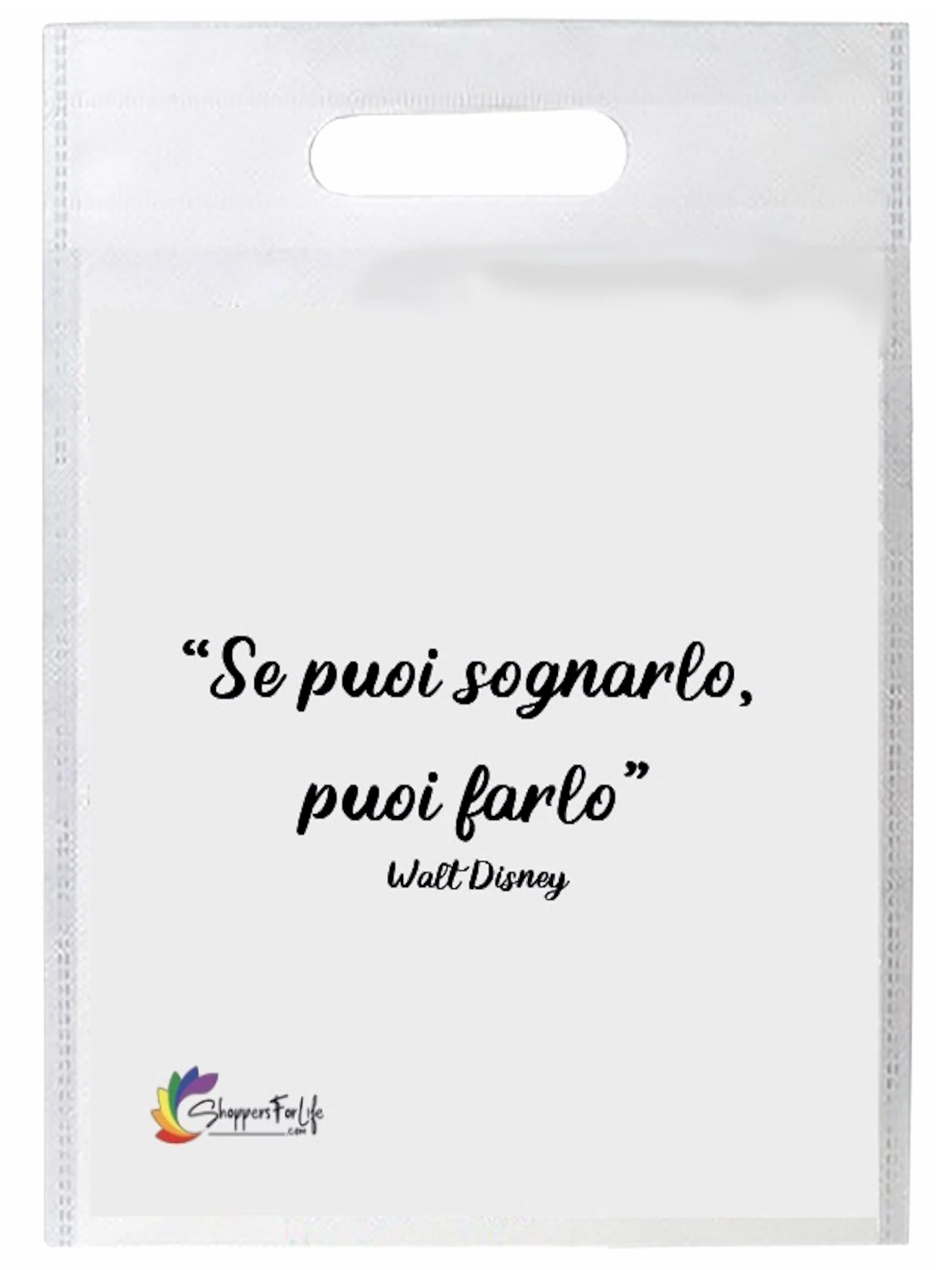 Buste Shopper Bianco con Frasi Celebri in TNT manico - Image 4