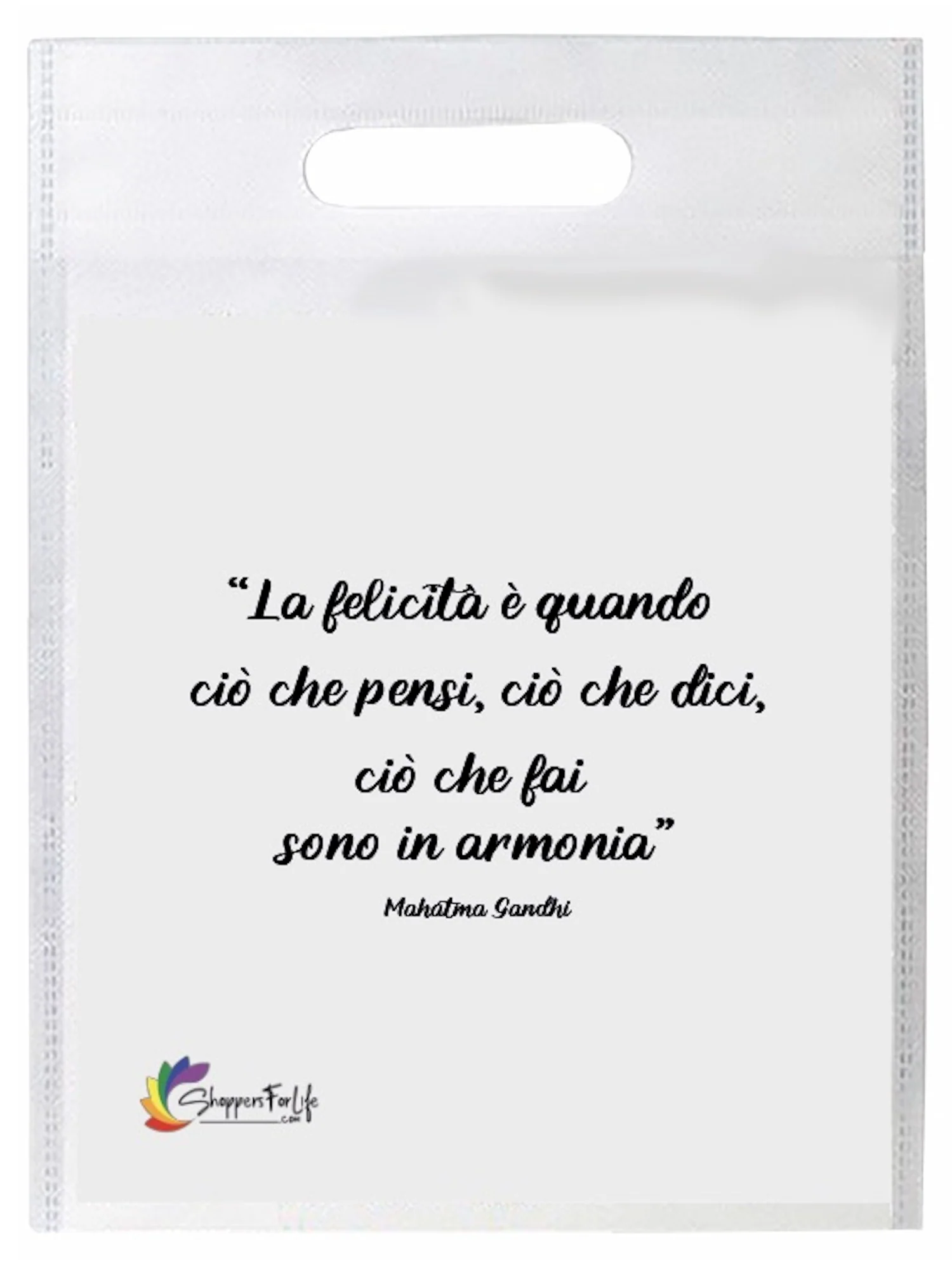Buste Shopper Bianco con Frasi Celebri in TNT manico - Image 5