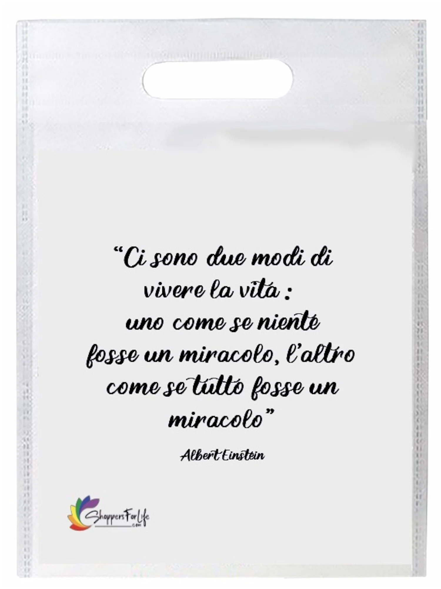 Buste Shopper Bianco con Frasi Celebri in TNT manico - Image 6
