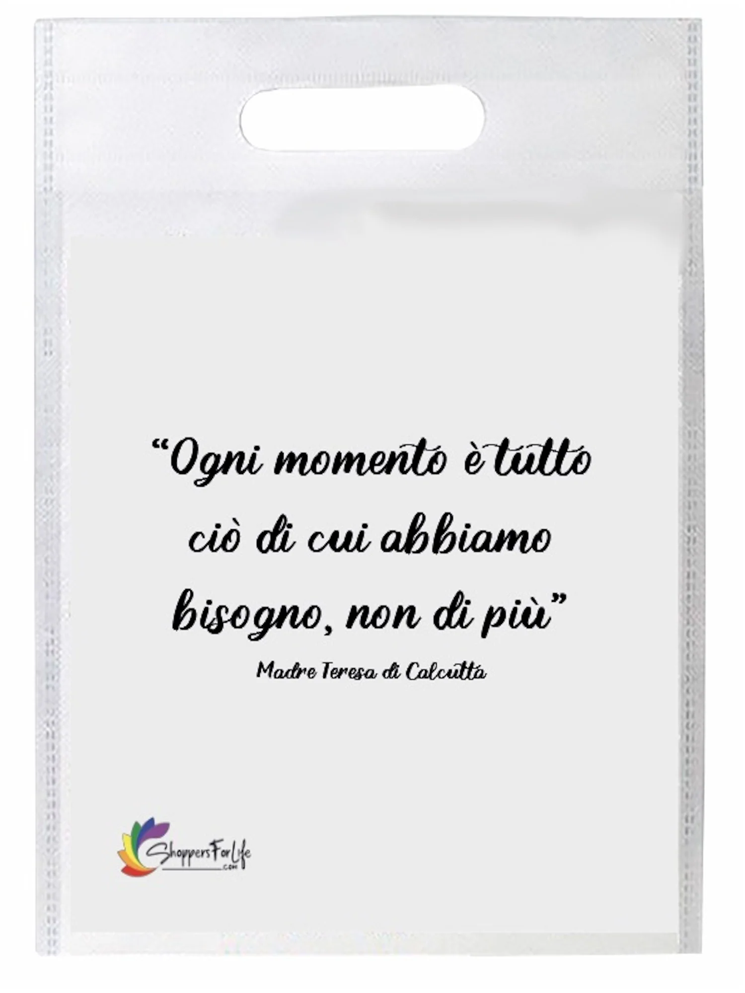 Buste Shopper Bianco con Frasi Celebri in TNT manico - Image 8