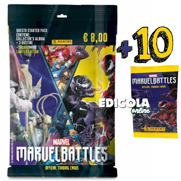 Starter Pack MARVEL BATTLES Trading Cards 2024 Panini Album Raccoglitore Bustine - Image 4