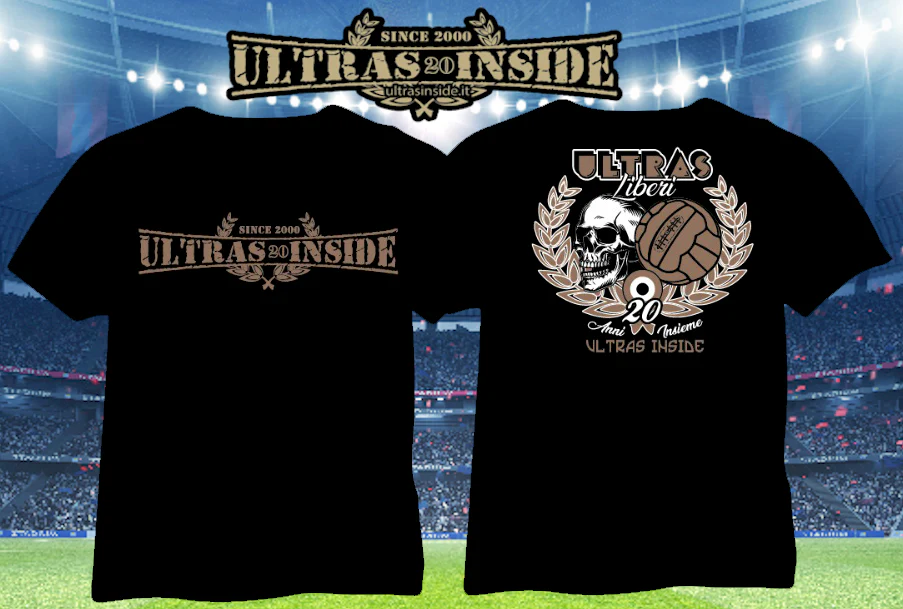 T-shirt da Uomo Calcio ULTRAS LIBERI 100 Cotone magliette manica corta + adesivo