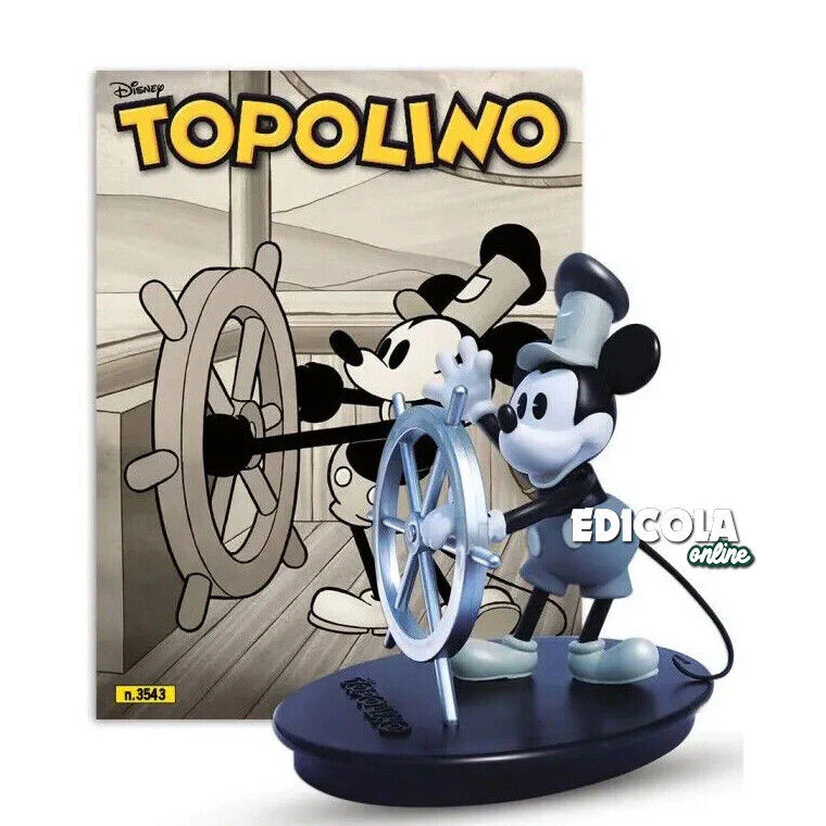 TOPOLINO 3543 da Collezione con Statua Steamboat Willie Disney 100 Blisterato