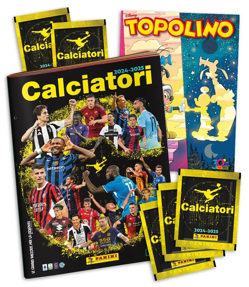 Starter Pack : Album + 5 Bustine Calciatori Panini 2024-2025 + Topolino 3603