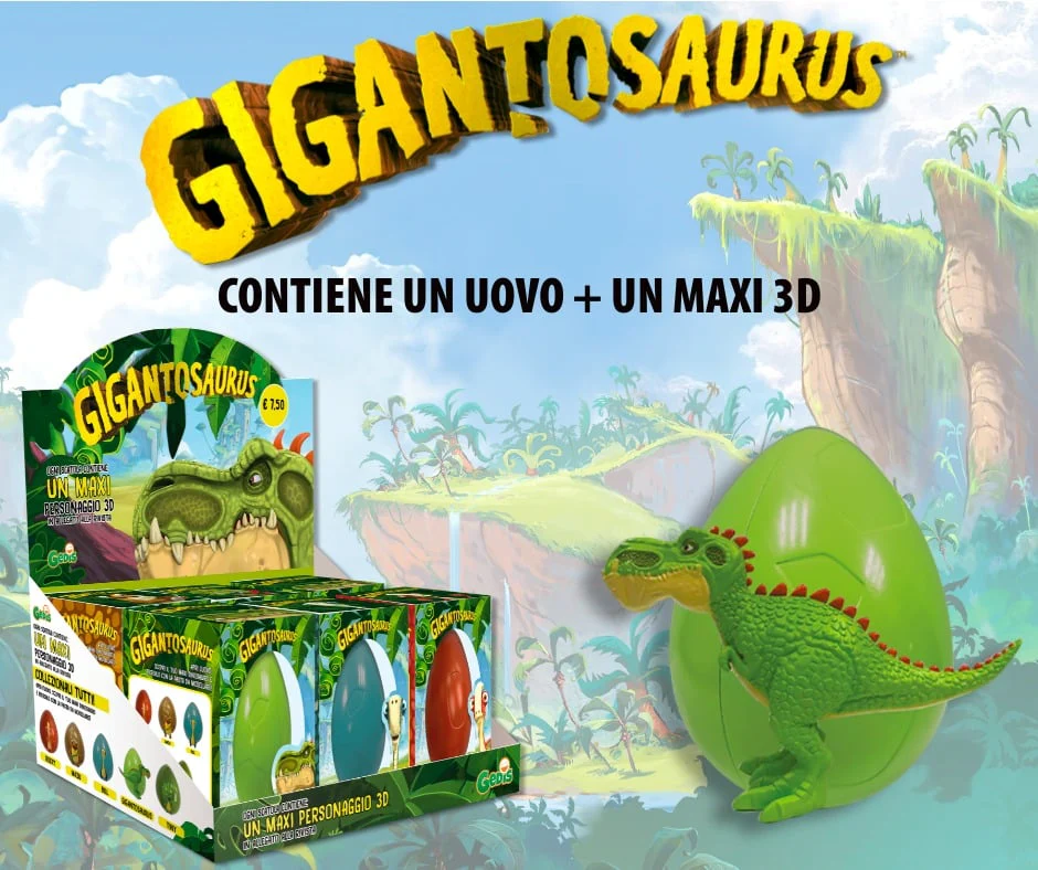 Uova dei Gigantosautus - maxi dinosauro 3D da ricreare con la pasta da modellare!