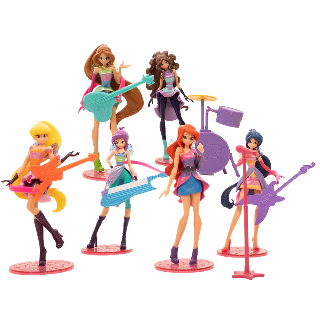 Personaggi Winx Club da Collezione ROCK BAND Action Figure Bambola di Bloom Flora Aisha Musa